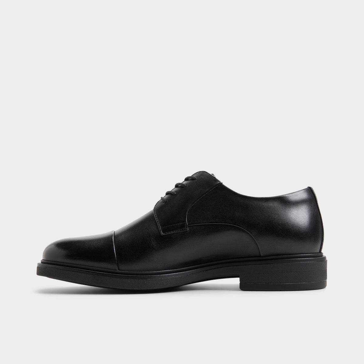 Side view of Black Leclair Derby shoe