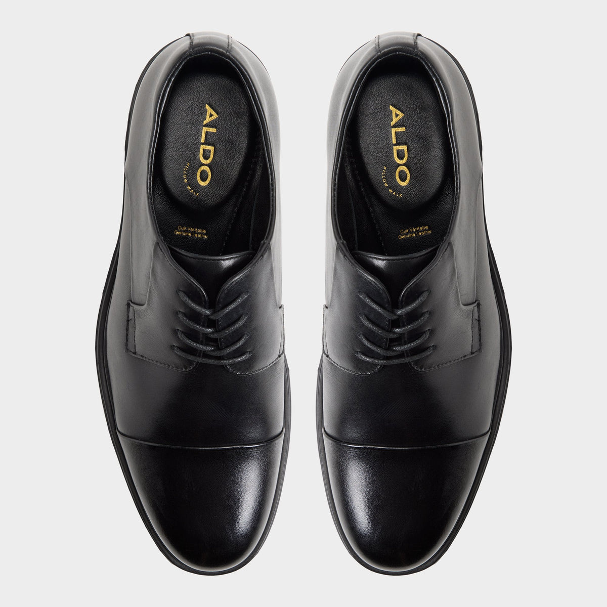 Top-down view of the Black Leclair Derby shoe