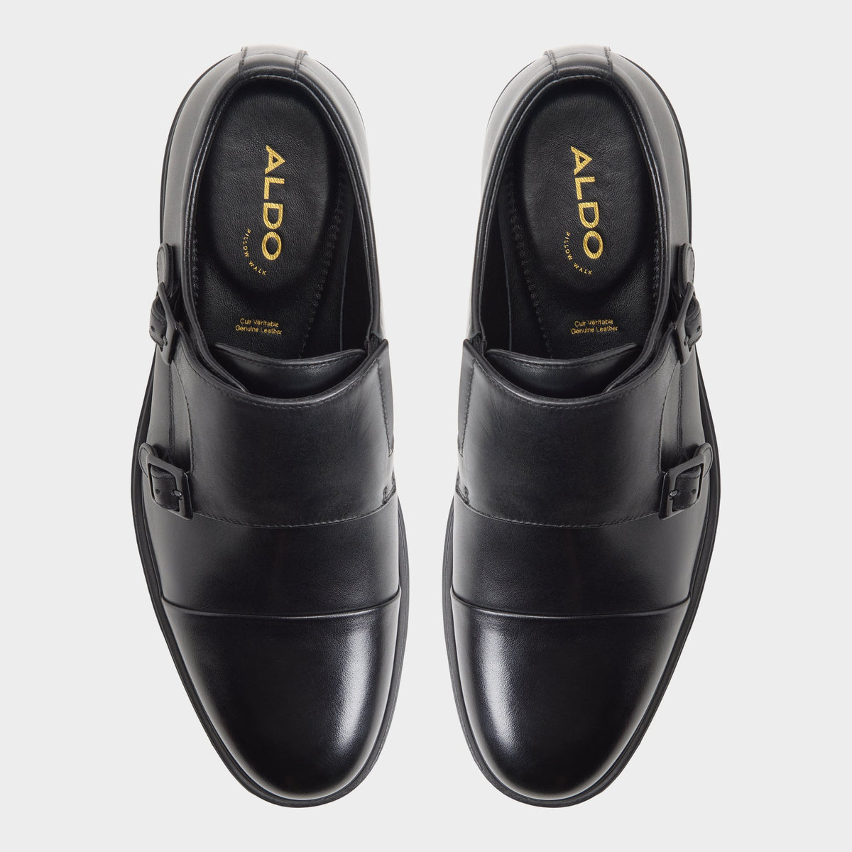 Top-down view of the Black Leandro Monkstrap