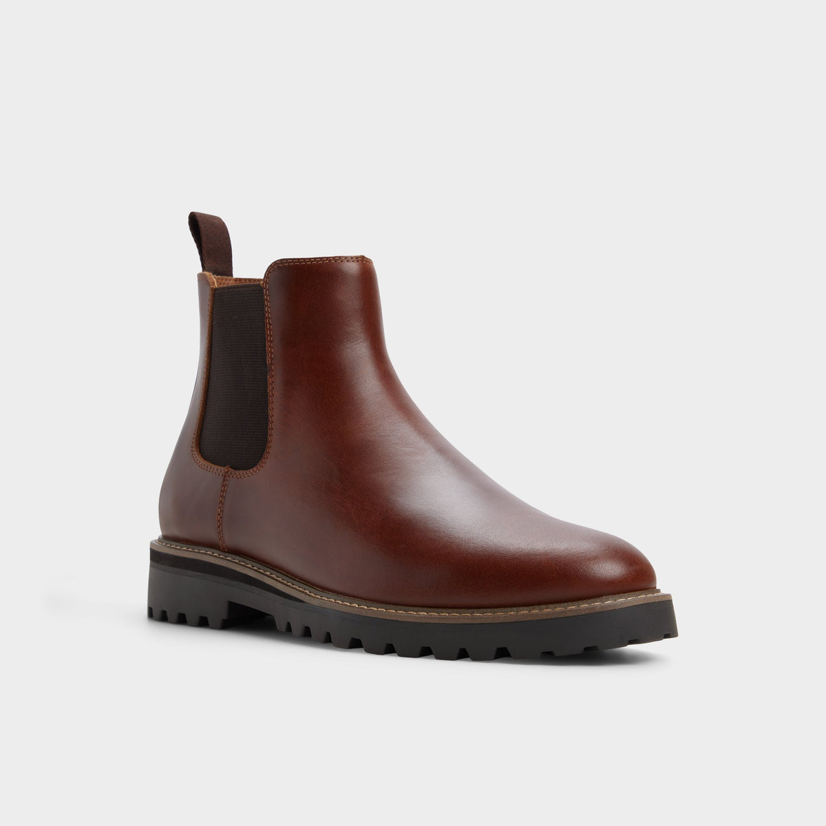 Three-quarter angle of Tan Hayton Chelsea boot's front side