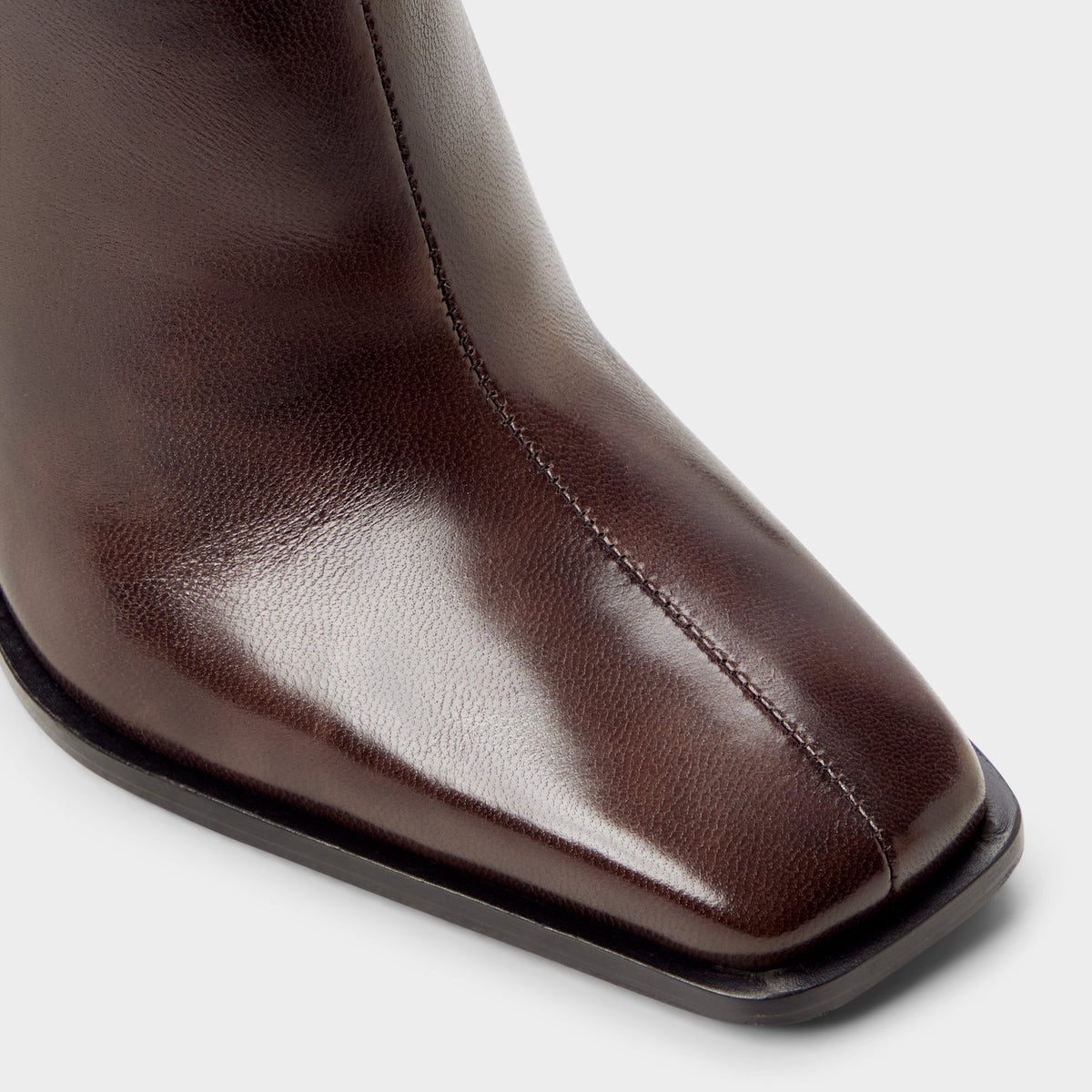 Close-up of the Dark brown Nara Stiletto heel ankle boot