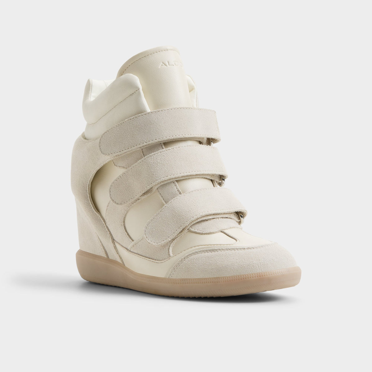 Three-quarter angle of Other grey Belissa Wedge sneaker's front side