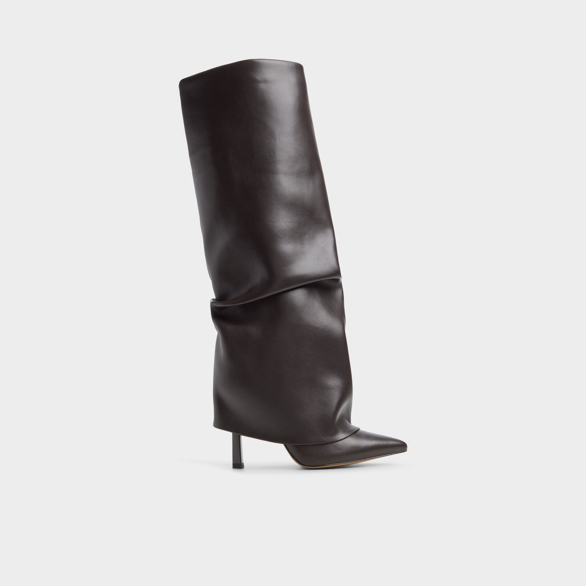 Main View of Dark brown Enalavia Stiletto heel knee-high boot for Womens