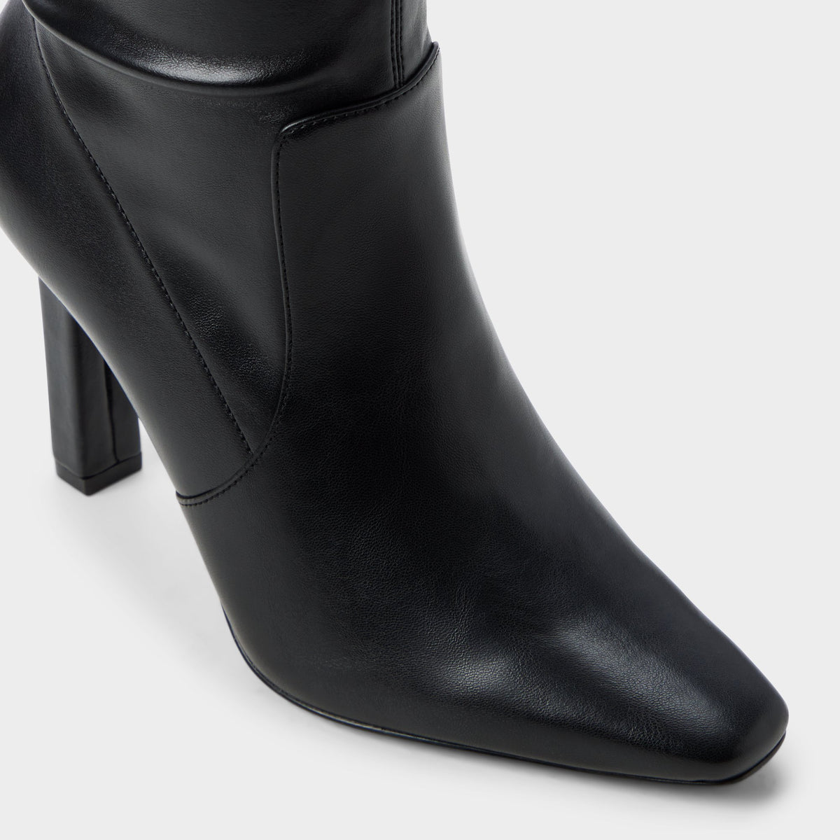 Three-quarter angle of Black Allworth-wc Wide calf over-the-knee boot's front side