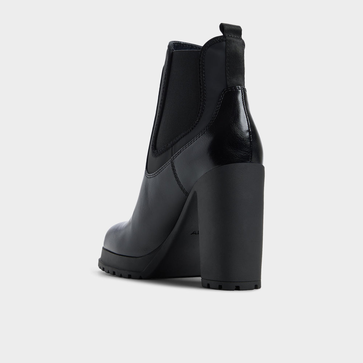 Side view of Other black Bold Lug sole ankle boot