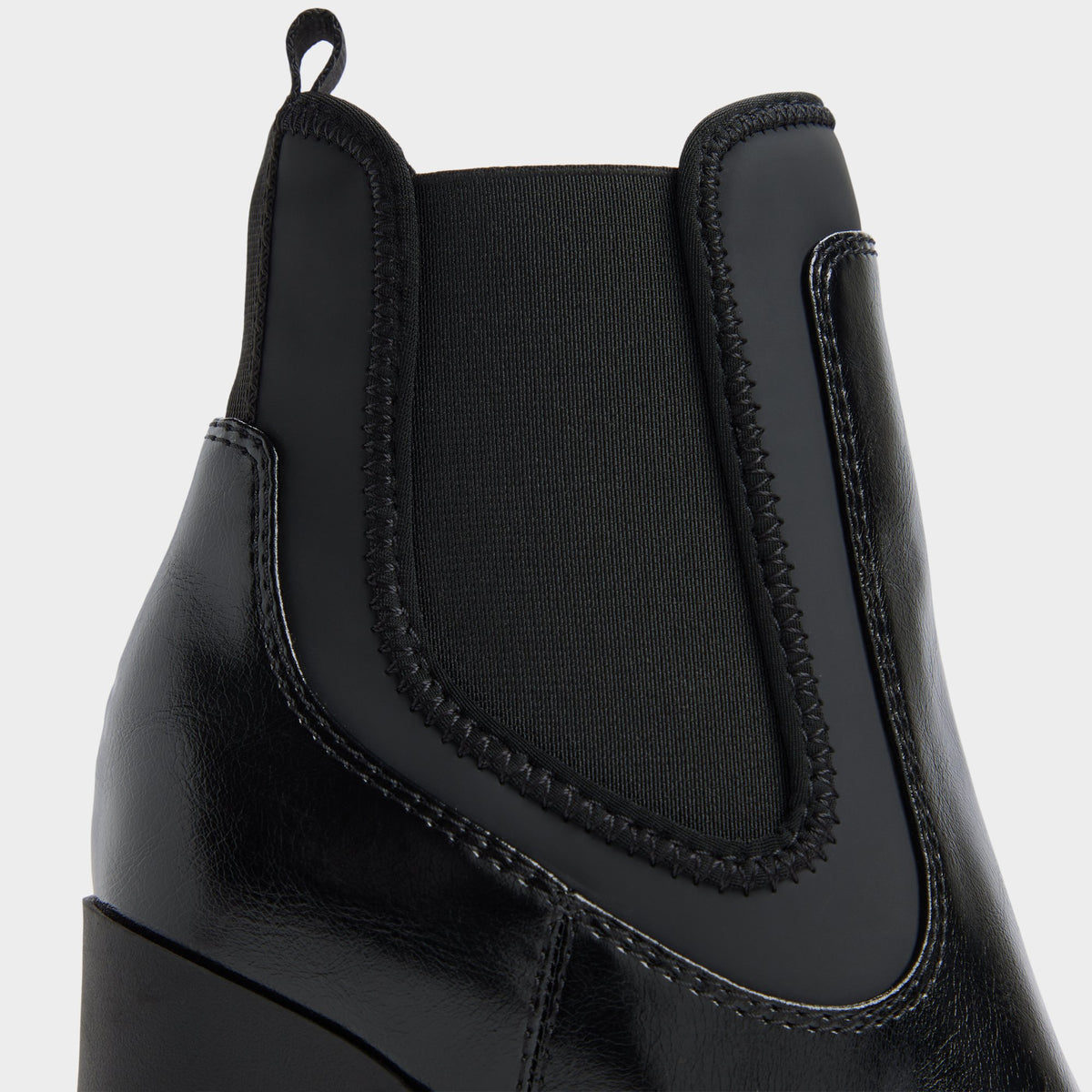 Close-up of the Other black Bold Lug sole ankle boot