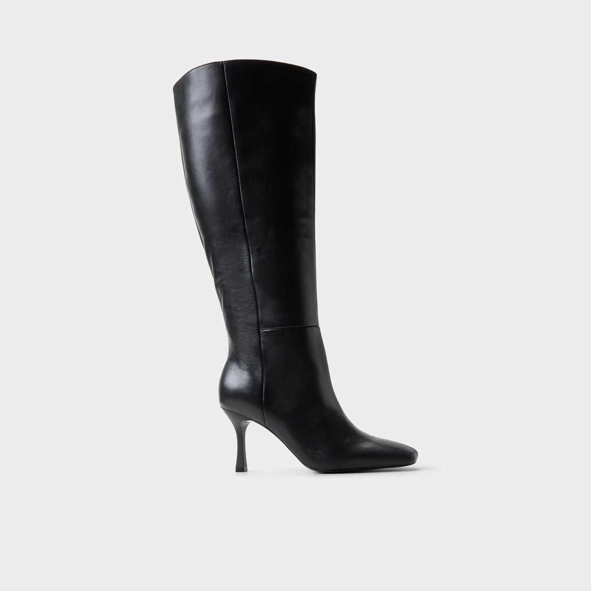 Main View of Black Purdie-wc Wide calf knee-high boot for Womens