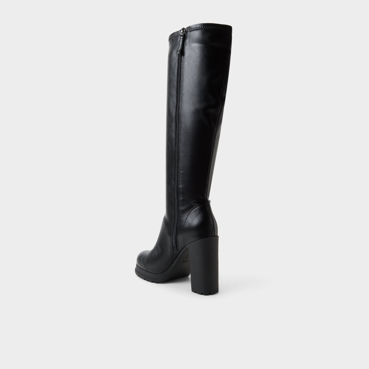 Side view of Black Boldette-wc Wide calf knee-high boot
