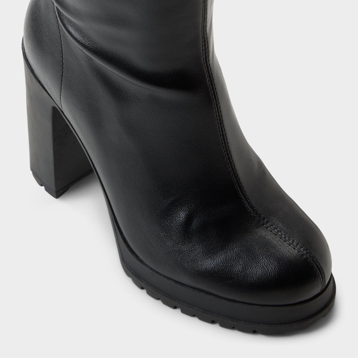 Three-quarter angle of Black Boldette-wc Wide calf knee-high boot's front side