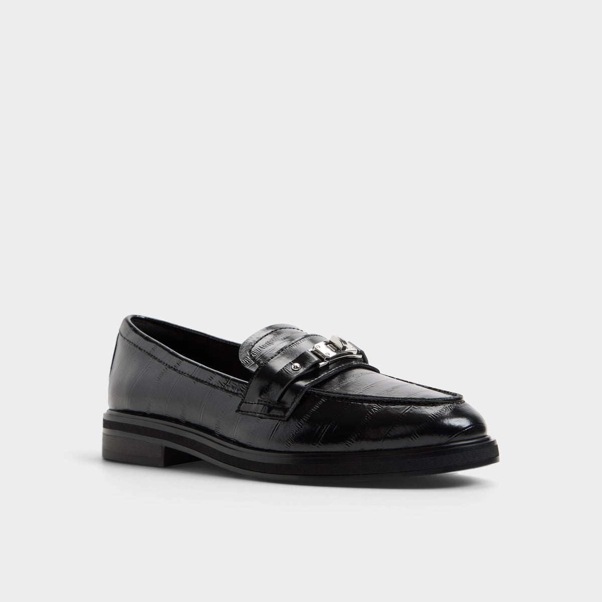 Three-quarter angle of Black Biatrice Loafer's front side