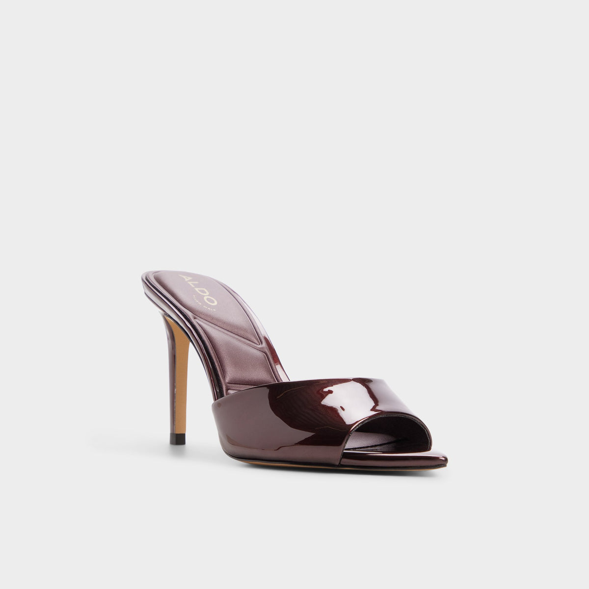 Three-quarter angle of Medium brown Anniebrilden Heeled mule's front side