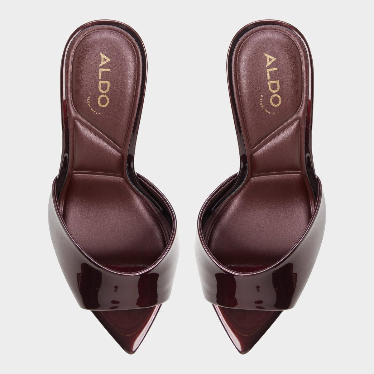 Top-down view of the Medium brown Anniebrilden Heeled mule