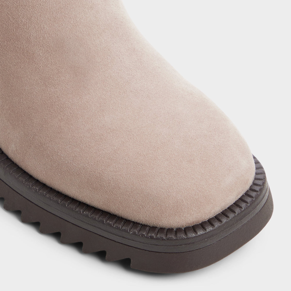 Close-up of the Taupe Anneliese Lug sole Chelsea boot
