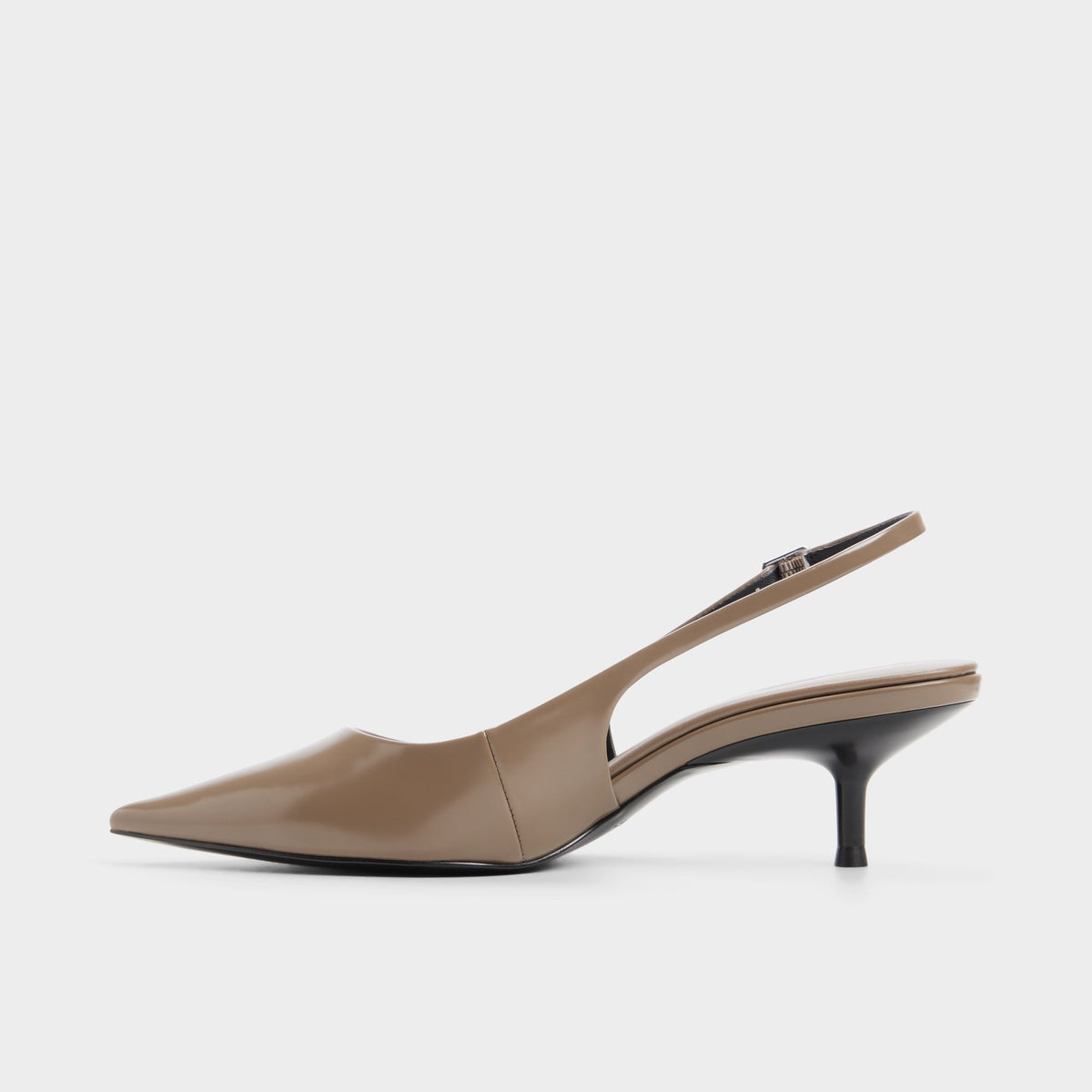 Vue latérale de Khaki Sabbie Talon haut à bride arrière