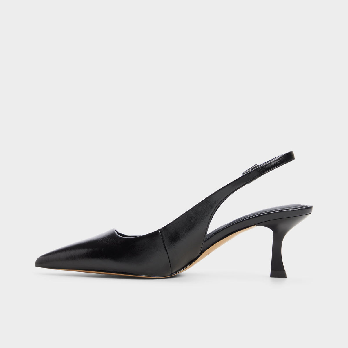 Side view of Black Kiaria Slingback high heel