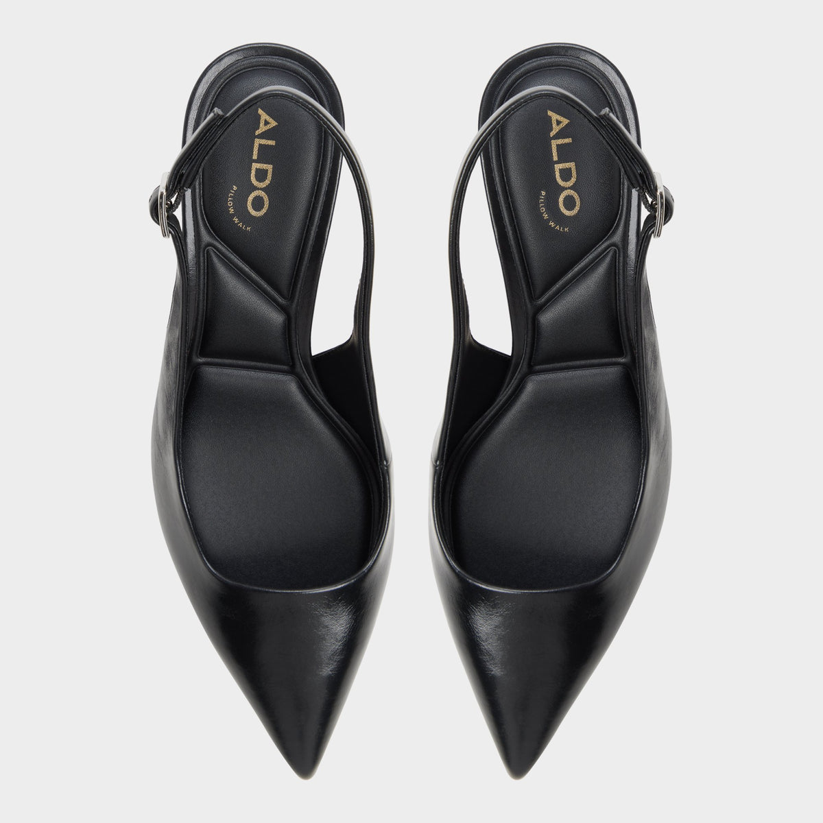 Top-down view of the Black Kiaria Slingback high heel