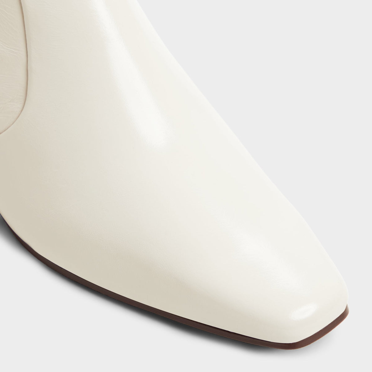 Close-up of the Other white Frannie Block heel western boot