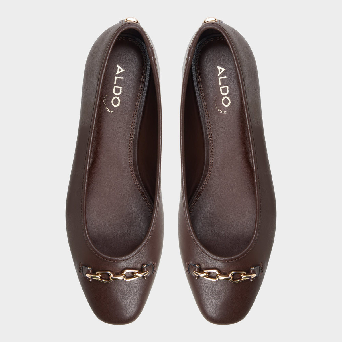 Top-down view of the Dark brown Krishella Ballet flat