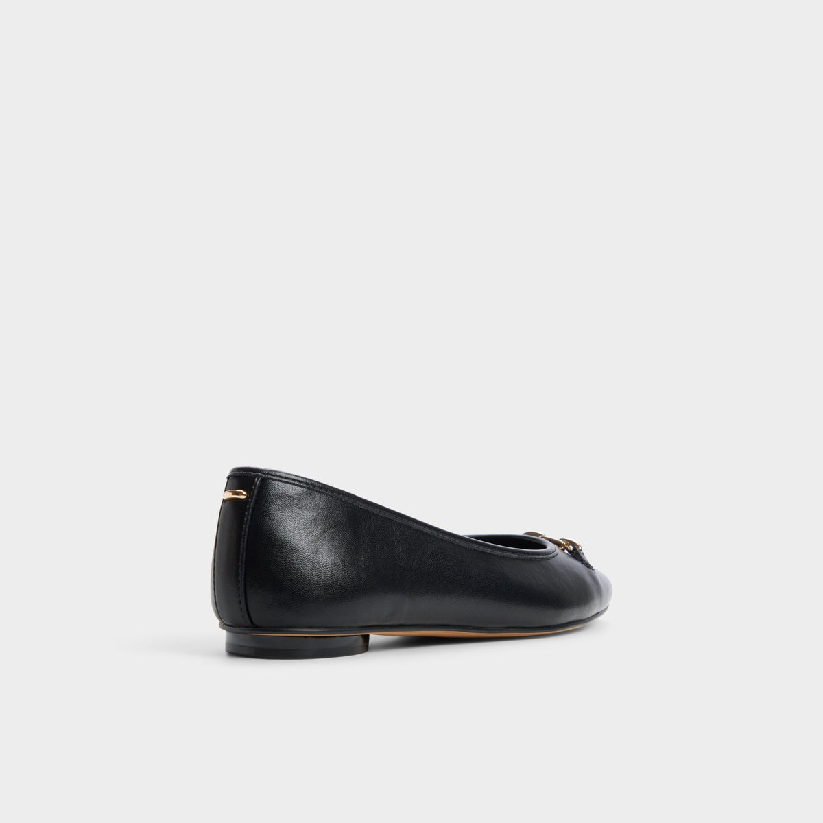 Three-quarter angle of Black Krishella Ballet flat's back side
