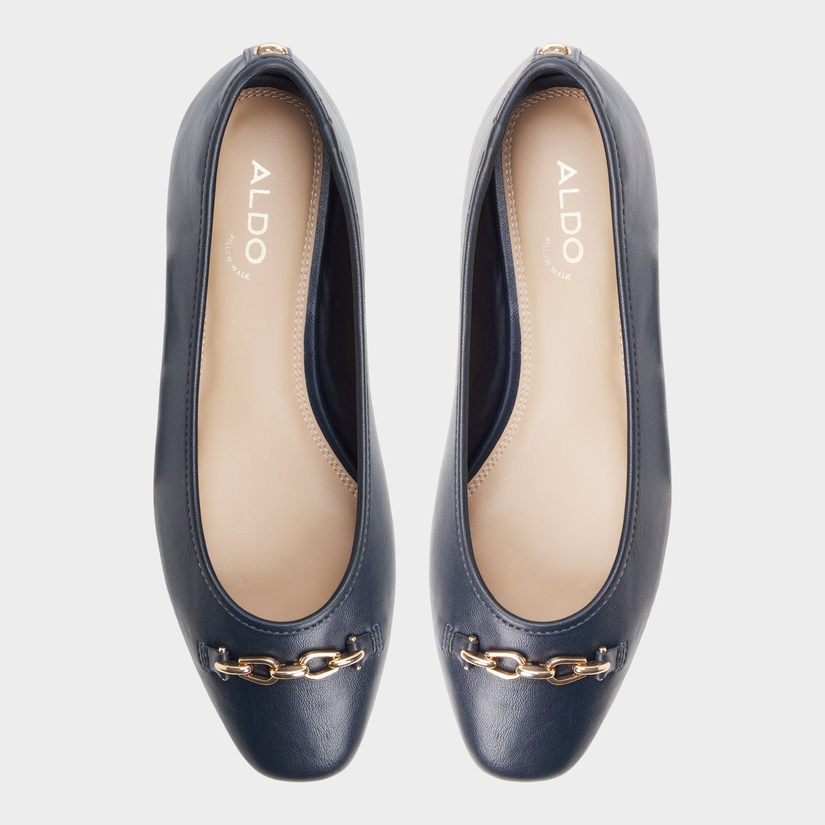 Top-down view of the Navy Krishella Ballet flat