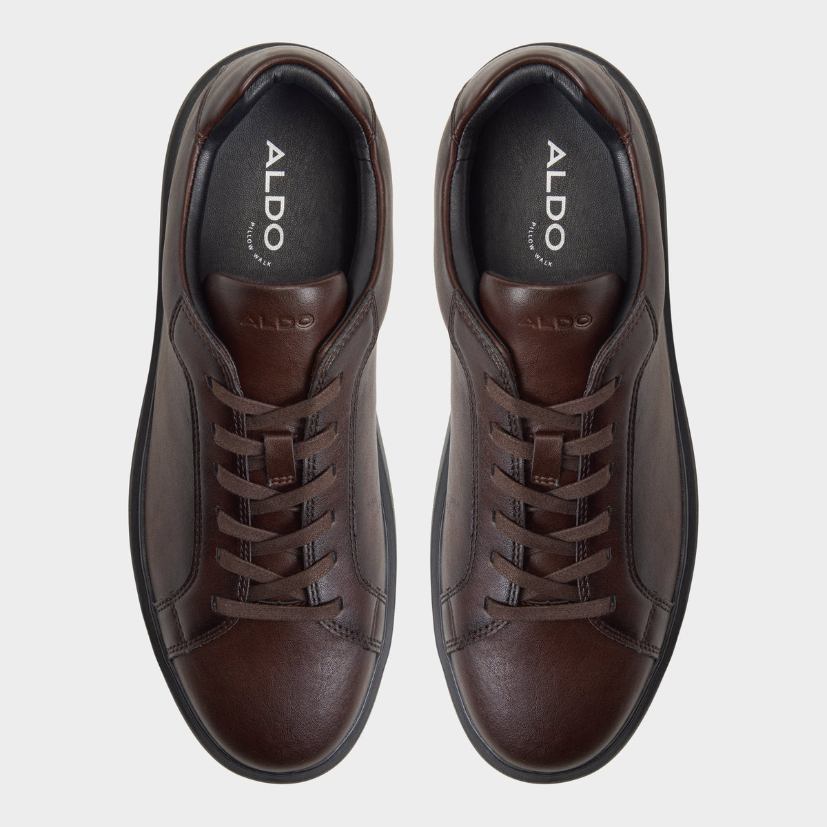 Top-down view of the Dark brown Elloi Low top sneaker