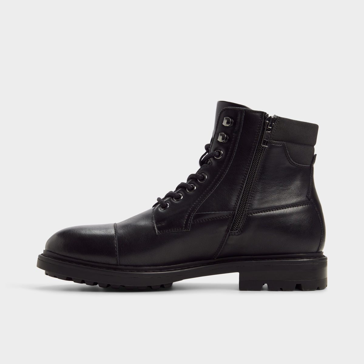 Side view of Other black Henrique Hiking boot