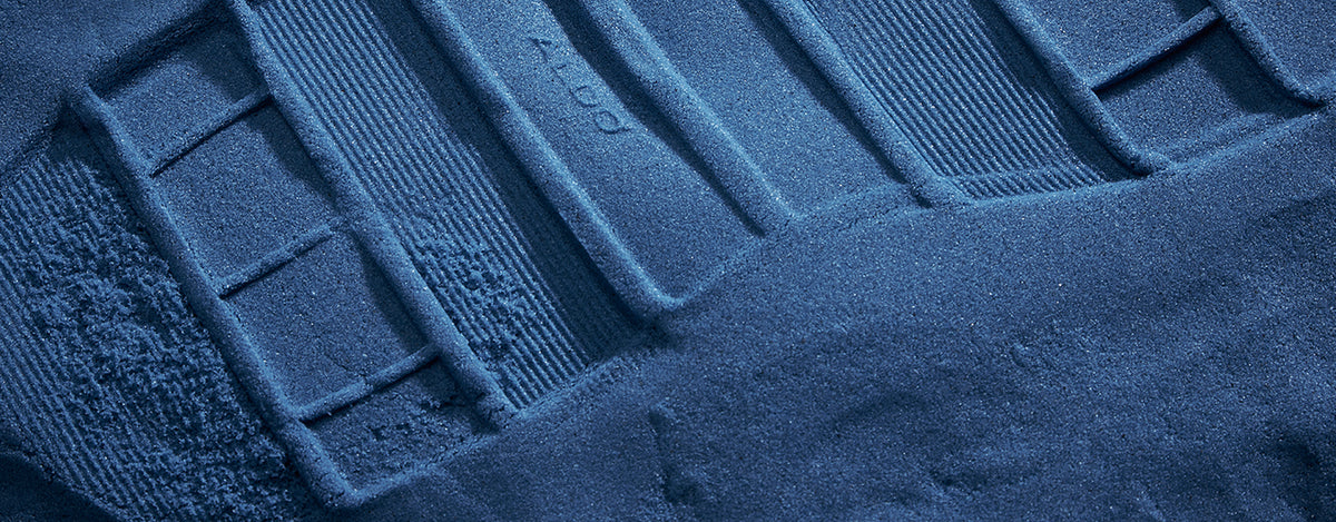Close-up of a blue textured surface with a pattern