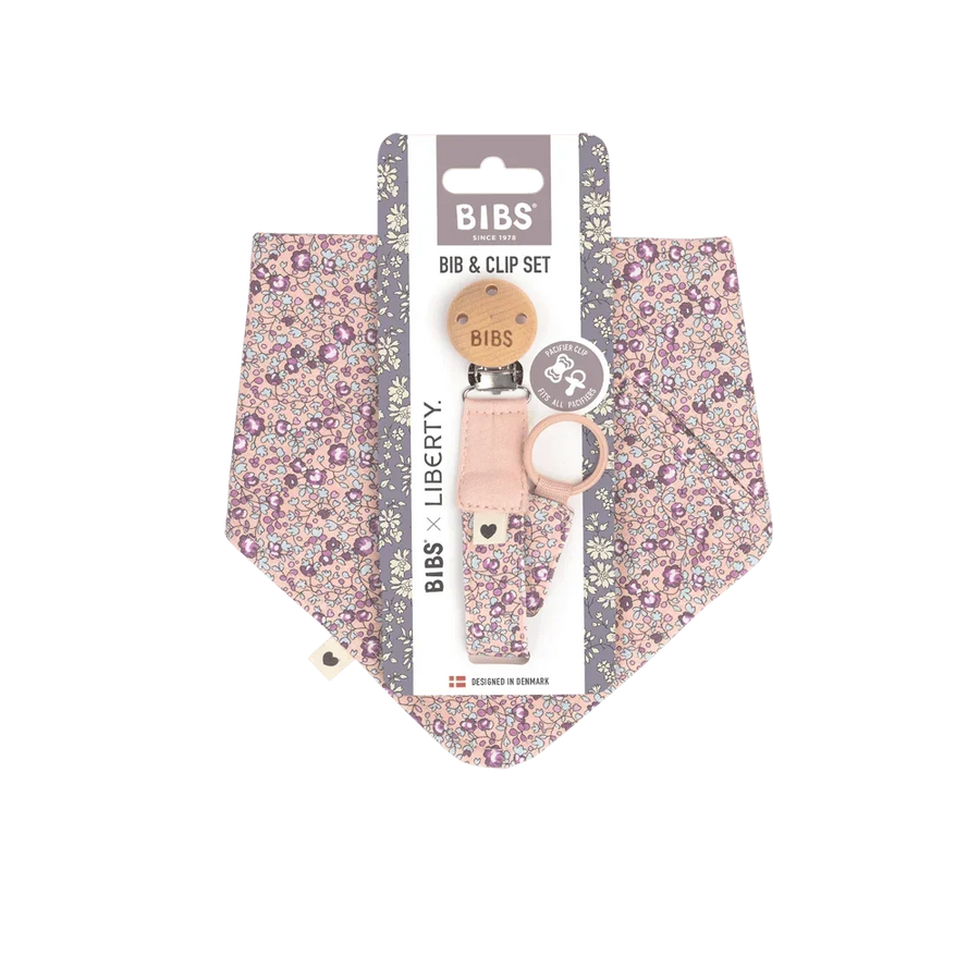 BIBS x LIBERTY Bib & Clip Set Eloise - Blush